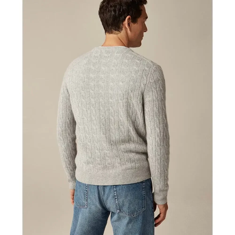 J. Crew Cashmere cable-knit sweater in Heather Grey NWT size Small